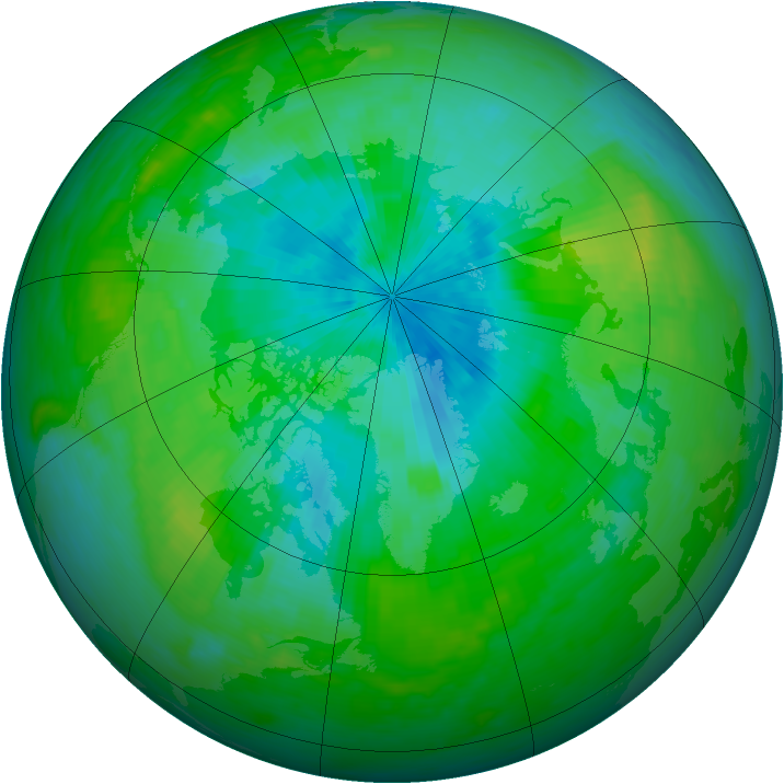 Arctic ozone map for 30 August 1984